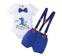 Winmany Bébé Garçons 1er Anniversaire Tenue Toddler Cake Smash Vêtements À Manches Courtes Combishort Porte-BÊTRES Shorts Premier Ensemble De Vêtements D’anniversaire