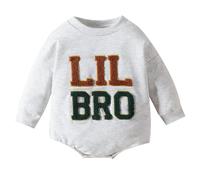 Winmany Ensembles assortis pour frères Big Bro Sweatshirt et pantalon Lil Bro Body à manches longues pour garçon Automne Hiver Printemps Vêtements, 6-12 mois