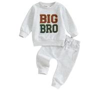 Winmany Ensembles assortis pour frères Big Bro Sweatshirt et pantalon Lil Bro Body à manches longues pour garçon Automne Hiver Printemps Vêtements, 2-3 Jahre