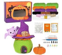Winmany Kit de crochet pour débutants Halloween citrouille animaux sac à bonbons cadeau pour débutants adultes et enfants instructions et didacticiels vidéo (Sac à bonbons House)