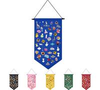 Winmany - Organisateur de bijoux mural à suspendre pour broches, bijoux, toile, présentoir à épingles, bannière, boucles d'oreilles, collier, épingles à paillettes (bleu)