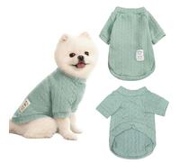 Winmany Pull d'hiver à col roulé pour chien et chat de petite et moyenne taille - Vêtements d'hiver à col roulé pour chihuahua, yorkshire, chiot (vert, taille XL)