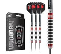 WINMAU Advance 500 Series Lot de fléchettes à Pointe en Acier avec ailettes et tiges Rouge tungstène 26 g