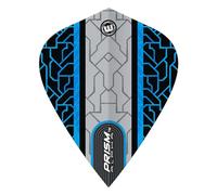 WINMAU Ailettes de fléchettes Prism Alpha noires et bleues en forme de cerf-volant - 1 jeu par paquet (3 ailettes au total)