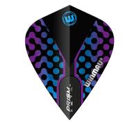 WINMAU Ailettes Prism Zeta en forme de cerf-volant bleu, noir et violet - 1 lot par paquet (3 ailettes au total)