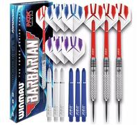 WINMAU Barbarian Pro Fléchettes Professionnelles en tungstène avec Vols et tiges (Vagues) 22 g