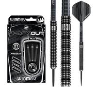 WINMAU Blackout 25 Gramme Professionnelle Pointe d’Acier Tungstène Fléchettes avec Vols et Tiges (Arbres)