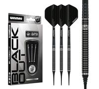 WINMAU Blackout Softip Lot de fléchettes Professionnelles en tungstène avec ailettes et tiges 18 g