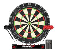WINMAU Blade 360 Triple Core Carbon Dartboard - Comprend Le Blade 360 Dartboard avec 2 Sets de fléchettes 19g à Pointe Acier (1 Set Noir & 1 Set Rouge), Carte de Checkout et Plus