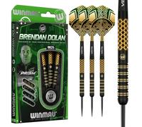 WINMAU Brendon Dolan Signature Series Fléchettes professionnelles 25 g 90 % tungstène professionnel avec pointes en métal avec vols de fléchettes et vagues de fléchettes