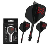 WINMAU Darts - Blade X Fusion Système intégré de vol et d'arbre - No.6 Forme et Design - Noir Couleur, Longueur Moyenne