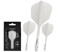WINMAU Darts Fusion Système d'ailette et de tige intégrés - Forme et design n° 6 - Couleur blanche - Longueur moyenne