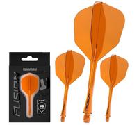 WINMAU Darts Fusion Système d'ailette et de tige intégrés - Forme et design n° 6 - Couleur orange - Longueur courte
