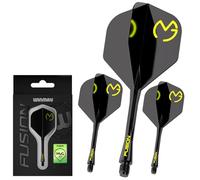 Winmau Darts - Fusion Système intégré de vol et d'arbre - No.2 Forme et Design - Mvg Design Couleur, Longueur Courte