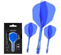 WINMAU Darts - Fusion Système intégré de vol et d'arbre - No.6 Forme et Design - Bleu Couleur, Longueur intermédiaire