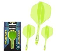 Winmau Darts - Fusion Système intégré de vol et d'arbre - No.6 Forme et Design - Jaune Couleur, Longueur Courte