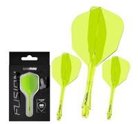 WINMAU Darts - Fusion Système intégré de vol et d'arbre - No.6 Forme et Design - Jaune Couleur, Longueur Moyenne