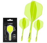 WINMAU Darts - Fusion Système intégré de vol et d'arbre - No.6 Forme et Design - Jaune Couleur, Longueur Moyenne