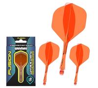 WINMAU Fusion Fluoro Orange Système intermédiaire d'aile et de Tige de fléchettes - 1 Jeu par Paquet (3 ailettes et tiges au Total)