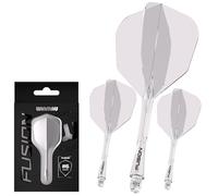 WINMAU Darts - Fusion Système intégré de vol et d'arbre - No.6 Forme et Design - Transparent Couleur, Longueur intermédiaire