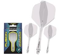 WINMAU Darts - Fusion Système intégré de vol et d'arbre - No.6 Forme et Design - Transparent Couleur, Longueur Courte