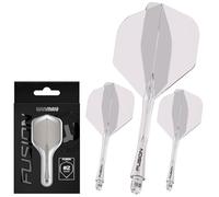 WINMAU Darts - Fusion Système intégré de vol et d'arbre - No.6 Forme et Design - Transparent Couleur, Longueur Moyenne