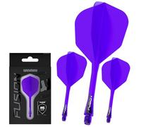 WINMAU Darts - Fusion Système intégré de vol et d'arbre - No.6 Forme et Design - Violet Couleur, Longueur Courte