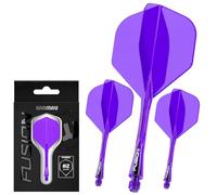 WINMAU Darts - Fusion Système intégré de vol et d'arbre - No.6 Forme et Design - Violet Couleur, Longueur Courte