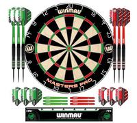 WINMAU Darts - Masters Pro Premium Jeu de fléchettes en Poils- Comprend Un Jeu de fléchettes, des fléchettes, des ailettes, des tiges et Une Bande Oche