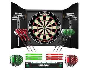 Winmau Darts - Masters Pro Premium Jeu de fléchettes en Poils- Comprend Un Jeu de fléchettes, des fléchettes, des ailettes, des tiges et Une Bande Oche