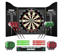 Winmau Darts - Masters Pro Premium Jeu de fléchettes en poils - Ensemble d'armoire - Comprend Un Jeu de fléchettes, Une Armoire, des ailettes, des tiges et Une Bande Oche