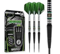 WINMAU Darts - Sniper Black 24g - 90% Professional Tungsten Darts Set with Dart Flights and Dart Stems (Shafts)