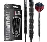 WINMAU Darts Solaris Pro 19g Baril / 21g Poids Total Jeu de fléchettes Professionnelles à Pointe Souple en tungstène avec ailettes et tiges (tiges)