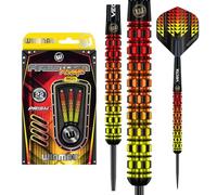 WINMAU Firestorm Flame Jeu de fléchettes Professionnelles en tungstène avec ailettes et tiges 22 g