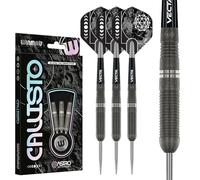 WINMAU Fléchettes Callisto 26g - 90% Professionnelle Tungstène Pointe en Acier Fléchettes Ensemble avec des ailettes et des tiges de fléchettes