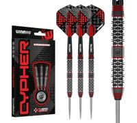 WINMAU Fléchettes Cypher 26g - 90% Professionnelle Tungstène Pointe en Acier Fléchettes Ensemble avec des ailettes et des tiges de fléchettes