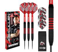 WINMAU Darts Joe Cullen Rockstar 20g Laiton Jeu de fléchettes avec ailettes et tiges de fléchettes et Carte de Score Incluse