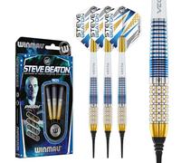 WINMAU Fléchettes Joueur Professionnel - Steve Beaton Legacy Edition - Pointe Souple 18g Baril/ 20g Poids Total 90% Professionnelle Tungstène Jeu de fléchettes avec ailettes et tiges de fléchettes