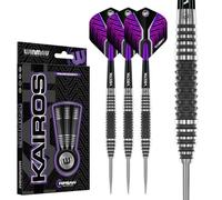 WINMAU Fléchettes Kairos 24g - 90% Professionnelle Tungstène Pointe en Acier Fléchettes Ensemble avec des ailettes et des tiges de fléchettes