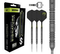 WINMAU Fléchettes Michael Van Gerwen MvG Signature Edition - Standard ou Switch Points - Jeu de fléchettes professionnelles 90 % tungstène avec ailettes et tiges - Fléchettes en acier 22 g, 23 g et 24