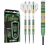 WINMAU Fléchettes Xenon 25g - 90% Professionnelle Tungstène Pointe en Acier Fléchettes Ensemble avec des ailettes et des tiges de fléchettes