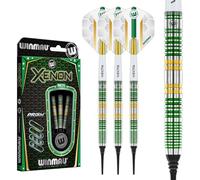 WINMAU Fléchettes Xenon Series 90% Professionnelle Tungstène Jeu de fléchettes avec ailettes et tiges de fléchettes - Poids Disponibles 18g Pointe Souple & Pointe en Acier 23g, 24g et 25g