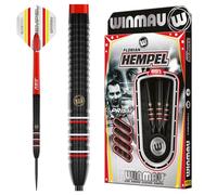 WINMAU Florian Hempel Jeu de fléchettes Professionnel 85% Pro-Series 22 g 85% tungstène avec ailettes et tiges de fléchettes (tiges)
