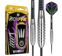 WINMAU Foxfire Fléchettes en tungstène - Disponibles en 21, 22, 23, 24, 25, 26 et 28 grammes avec ailettes et tiges Prism.