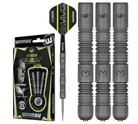 WINMAU Jeu de fléchettes Michael Van Gerwen MvG Exact Steeltip - Comprend des ailettes et des tiges, Disponibles en 21,5 g, 23 g, 24 g et 25 g, Jeu de fléchettes Professionnelles 90% tungstène