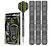 WINMAU Jeu de fléchettes Michael Van Gerwen MvG Exact Steeltip - Comprend des ailettes et des tiges, Disponibles en 21,5 g, 23 g, 24 g et 25 g, Jeu de fléchettes Professionnelles 90% tungstène