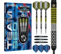 WINMAU Jeu de fléchettes professionnelles Cori Wiltshire Team 360-24 g avec pointe en acier 90 % tungstène | Avec tiges Vecta (tiges de fléchettes) | Ailettes de fléchettes extra épaisses de 100