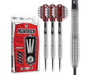 WINMAU Maverick 22 Gramme Professionnelle Pointe d’Acier Tungstène Fléchettes avec Vols et Tiges (Arbres)