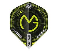 WINMAU Mega Standard Michael Van Gerwen MvG Logo Tech Vert Standard Très épais Vols de fléchettes - 1 Set par Pack (3 Vols au Total)