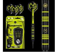 Winmau Michael van Gerwen Ambition Black Coated Brass Soft Tip - Flechettes pointe Plastique